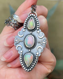 Ethiopian Opal Luna Moth Necklace