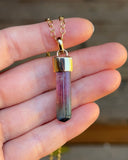 14k Watermelon Tourmaline Necklace
