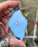 Ethiopian Opal Luna Moth Necklace