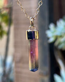 14k Watermelon Tourmaline Necklace