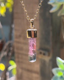 14k Watermelon Tourmaline Necklace
