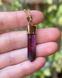 14k Watermelon Tourmaline Necklace