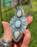 Ethiopian Opal Luna Moth Necklace