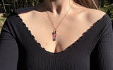 14k Watermelon Tourmaline Necklace