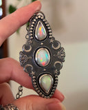 Ethiopian Opal Luna Moth Necklace