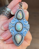 Ethiopian Opal Luna Moth Necklace