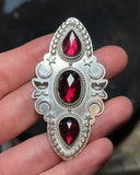 Unfinished Rhodolite Garnet Statement Ring/Necklace