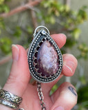 Red Lepidolite & Moonstone Necklace
