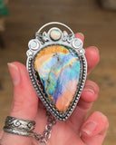 Rainbow Labradorite & Moonstone Lunar Butterfly Necklace