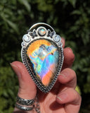 Rainbow Labradorite & Moonstone Lunar Butterfly Necklace