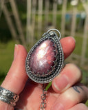 Red Lepidolite & Moonstone Necklace