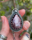 Red Lepidolite & Moonstone Necklace