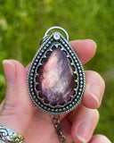Red Lepidolite & Moonstone Necklace