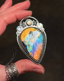 Rainbow Labradorite & Moonstone Lunar Butterfly Necklace
