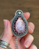 Red Lepidolite & Moonstone Necklace