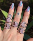 Kunzite Moon Rings