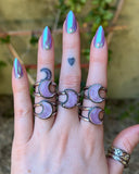 Kunzite Moon Rings