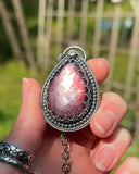 Red Lepidolite & Moonstone Necklace
