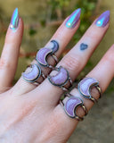 Kunzite Moon Rings