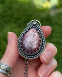 Red Lepidolite & Moonstone Necklace