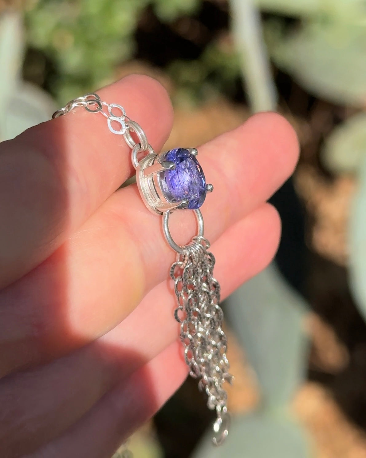 ネックレス TANZANITE CROSSING STAR NECKLACE Tanzanite Solitaire Pendant Necklace, 14k White Gold or