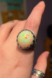 Giant 27ct Ethiopian Opal Triple Moon Ring