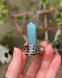 Aquamarine & Pink Sapphire Ring Holder